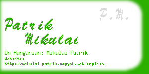 patrik mikulai business card